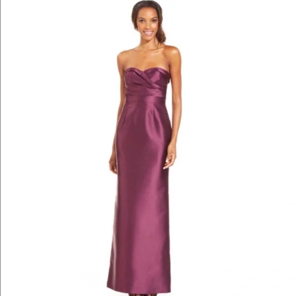 Adrianna Papell Gown Maxi Strapless withh Big Bow Detail on Back EUC siz…